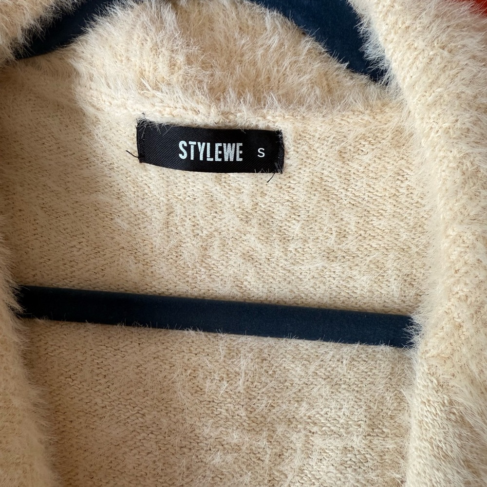STYLEWE Cream Fuzzy Coat 2 piece - Picture 3 of 5